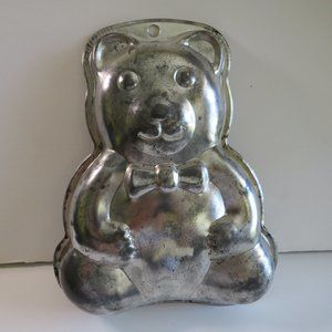 Teddy Bear with Bow Tie CAKE PAN Vintage AGED SPOTS